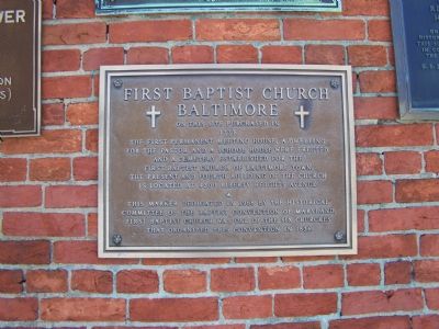 First Baptist Church Baltimore Marker image. Click for full size.