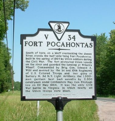 Fort Pocahontas Marker image. Click for full size.