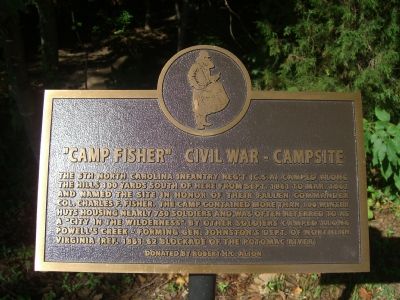 “Camp Fisher” Civil War – Campsite Marker image. Click for full size.