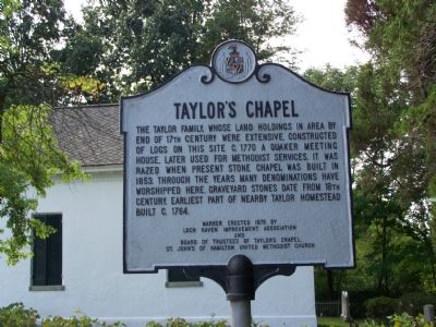 Taylor's Chapel Marker image. Click for full size.