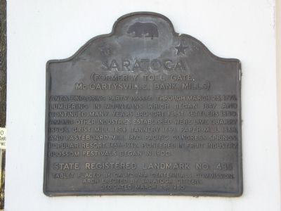 Saratoga Marker image. Click for full size.