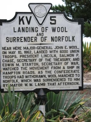 Landing of Wool and Surrender of Norfolk Marker image. Click for full size.