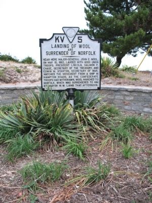 Landing of Wool and Surrender of Norfolk Marker image. Click for full size.