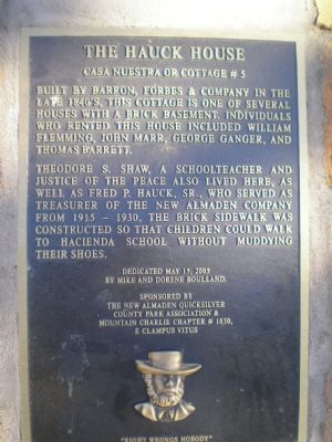 Hauck House Marker. Click for full size. Hauck House Marker image. Click for full size.