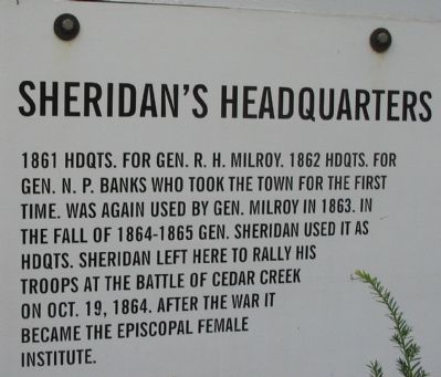 Sheridan's Headquarters Marker image. Click for full size.