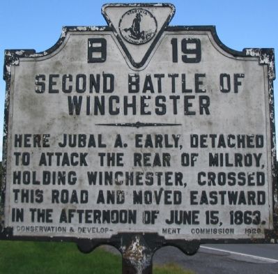 Second Battle of Winchester Marker. Click for full size. Second Battle of Winchester Marker image. Click for full size.