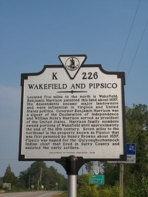 Wakefield and Pipsico Marker. Click for full size. Wakefield and Pipsico Marker image. Click for full size.