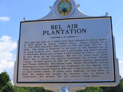 Bel Air Plantation Marker image. Click for full size.