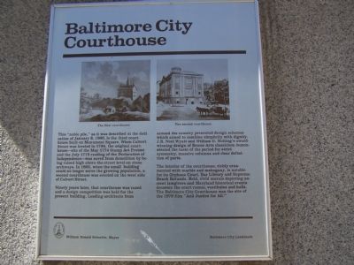 Baltimore City Courthouse Marker image. Click for full size.