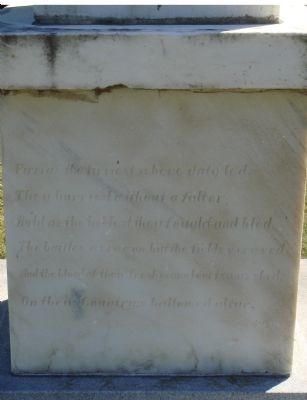 North Inscription at Rear of Monument image. Click for full size.