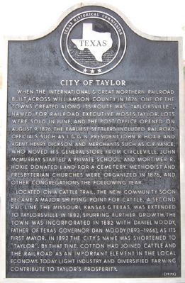 City of Taylor Marker image. Click for full size.