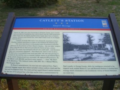 Catlett’s Station – <i>Stuart’s Revenge</i> Marker. Click for full size. Catlett’s Station – <i>Stuart’s Revenge</i> Marker image. Click for full size.