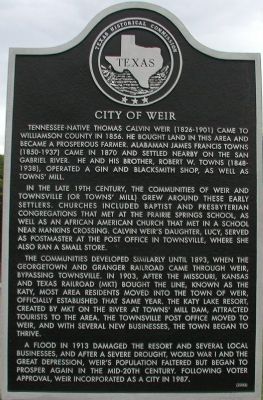 City of Weir Marker image. Click for full size.