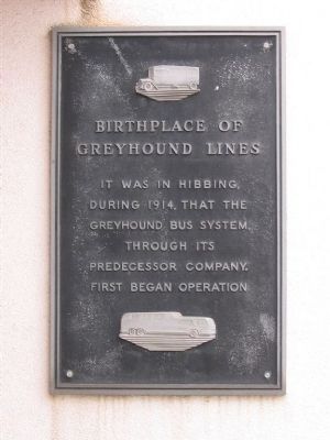Birthplace of Greyhound Lines Marker image. Click for full size.