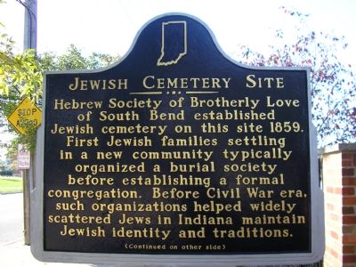 Jewish Cemetery Site Marker. Click for full size. Jewish Cemetery Site Marker image. Click for full size.