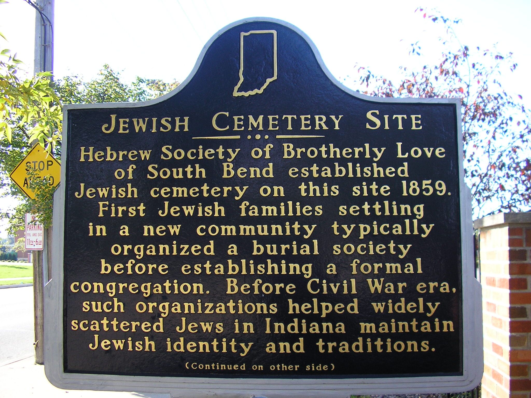 Jewish Cemetery Site Marker