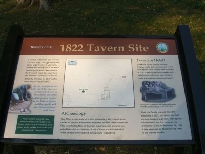 Brentsville – 1822 Tavern Site Marker. Click for full size. Brentsville – 1822 Tavern Site Marker image. Click for full size.