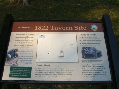 Brentsville – 1822 Tavern Site Marker image. Click for full size.