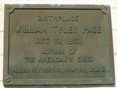 Birthplace of William Tyler Page Marker image. Click for full size.