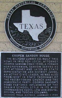 Cooper Sansom House Marker image. Click for full size.