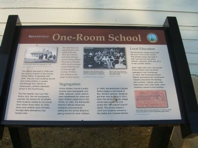 Brentsville - One-Room School Marker image. Click for full size.