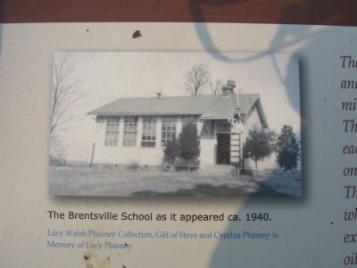 Closeup photo of the school, ca. 1940. image. Click for full size.