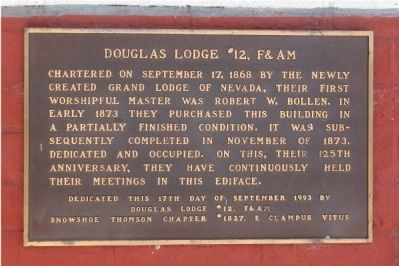 Douglas Lodge #12, F& AM Marker image. Click for full size.