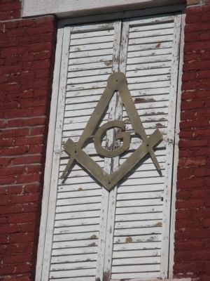 Masonic Symbol Mounted on Building. Click for full size. Masonic Symbol Mounted on Building image. Click for full size.