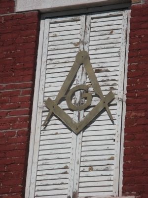 Masonic Symbol Mounted on Building image. Click for full size.
