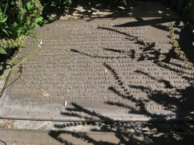 John A. “Snowshoe” Thompson Marker. Click for full size. John A. “Snowshoe” Thompson Marker image. Click for full size.