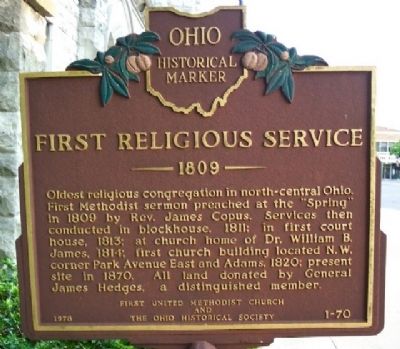 First Religious Service Marker image. Click for full size.