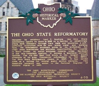 The Ohio State Reformatory Marker image. Click for full size.