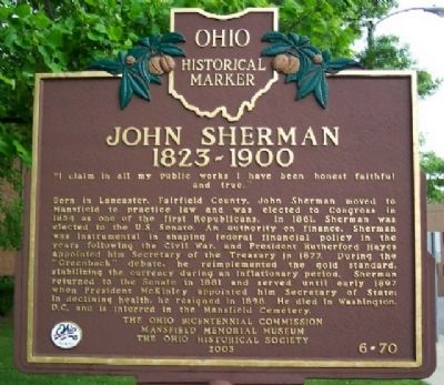John Sherman, 1823-1900 Marker (Side A) image. Click for full size.
