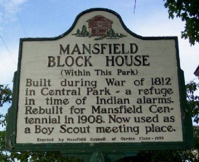 Mansfield Block House Marker image. Click for full size.