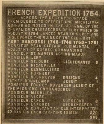 French Expedition, 1754 Marker image. Click for full size.