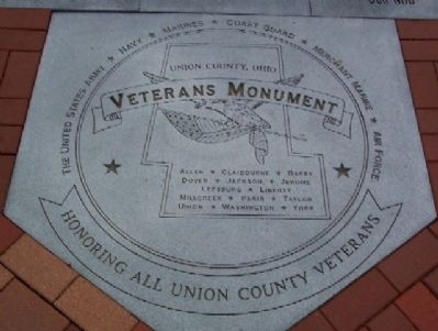 Union County Veterans Monument Base. Click for full size. Union County Veterans Monument Base image. Click for full size.