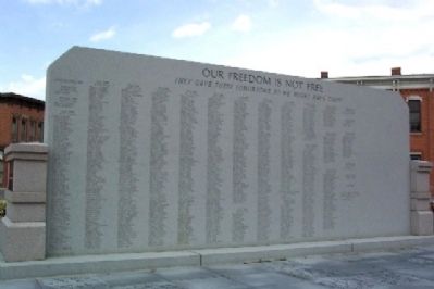 Union County Veterans Monument Roll of Honored Dead. Click for full size. Union County Veterans Monument Roll of Honored Dead image. Click for full size.