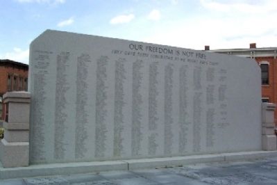 Union County Veterans Monument Roll of Honored Dead image. Click for full size.