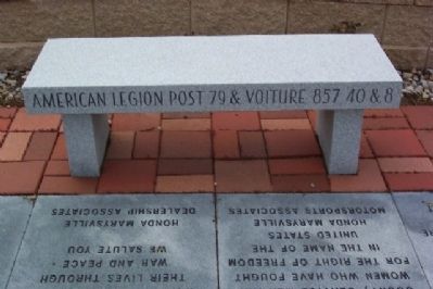 American Legion Post 79 & Voiture 857 40&8 Bench. Click for full size. American Legion Post 79 & Voiture 857 40&8 Bench image. Click for full size.