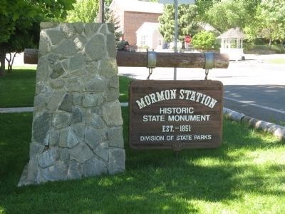 Mormon Station State Monument Sign image. Click for full size.