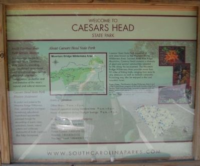 Welcome to Caesars Head State Park Marker image. Click for full size.