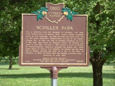 Schiller Park Marker, Side One image. Click for full size.