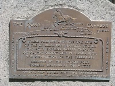 The Pony Express Marker. Click for full size. The Pony Express Marker image. Click for full size.