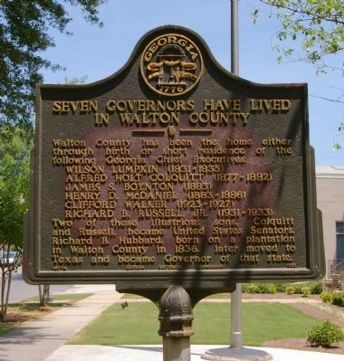 Seven Governors Have Lived In Walton County Marker image. Click for full size.