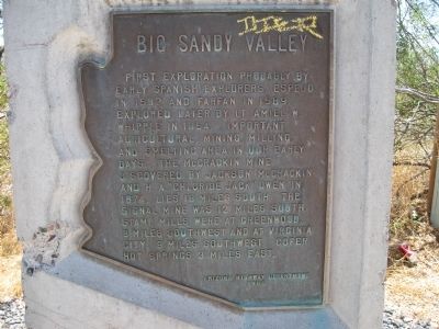 Big Sandy Valley Marker. Click for full size. Big Sandy Valley Marker image. Click for full size.