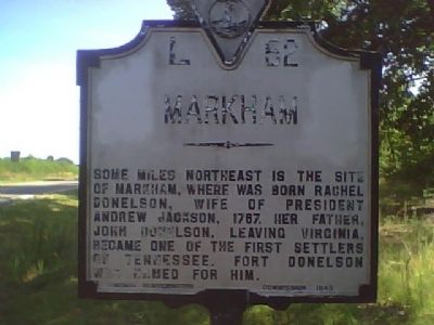 Markham Marker. Click for full size. Markham Marker image. Click for full size.