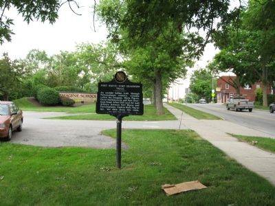 Fort Wayne ~ Fort Dearborn Trail Marker image. Click for full size.