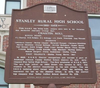 Stanley Rural High School Marker image. Click for full size.