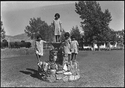 Children and Grounds at the Stewart Indian School image. Click for full size.