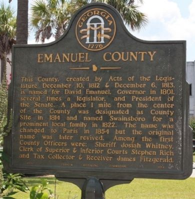 Emanuel County Marker image. Click for full size.